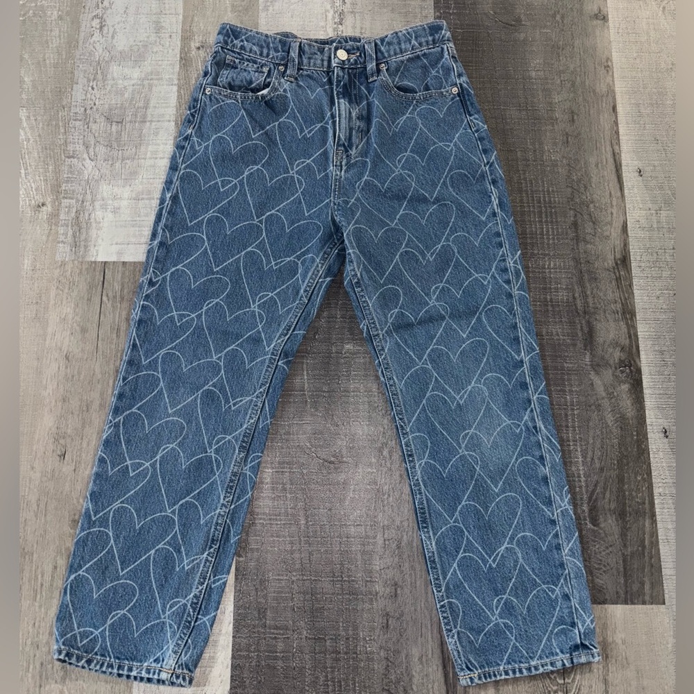 💟Old Navy Blue Jeans with Heart Pattern